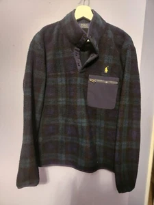 Ralph Lauren Polo blau & schwarz karierter Pullover Fleece - Herren Medium - SCHÖN! - Bild 1 von 4