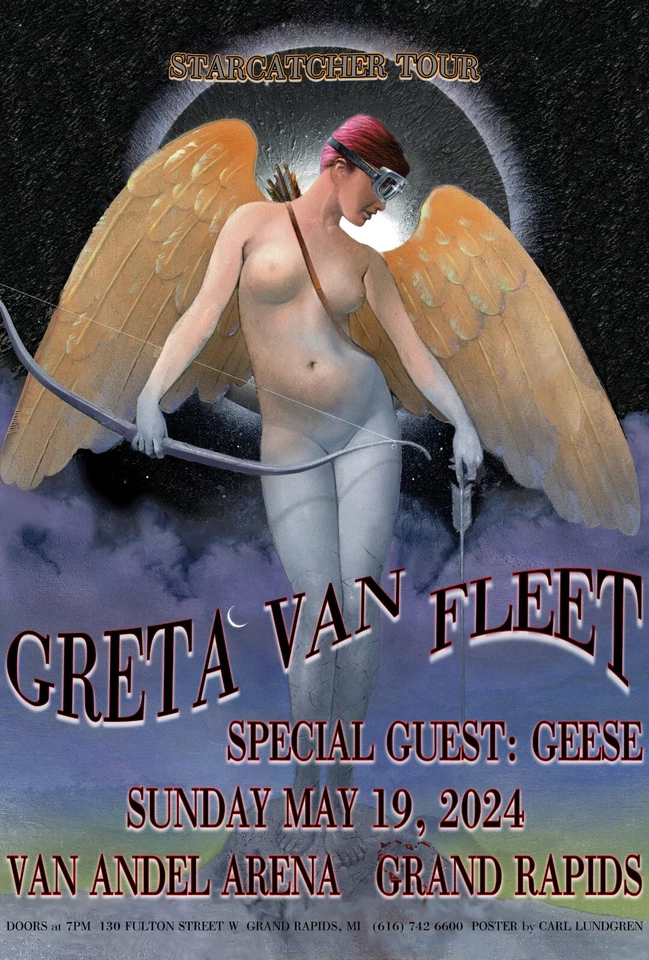GRETA VAN FLEET MICHIGAN CONCERT POSTER by CARL LUNDGREN - Image 1 of 1