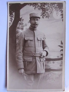 12C1 CPA WWI CARTE PHOTO PORTRAIT POILU OFFICIER TÉLÉGRAPHISTE 124 e RI 14/18 - Picture 1 of 2