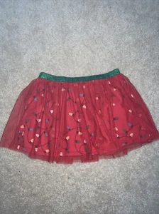 Holiday Time Skirt Size XL 14-16 Christmas Lights over all and sheer Overlay - Picture 1 of 3