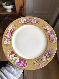 Antique Charles Ahrenfeldt Limoges Plates Set of 3 Heavy Gold - Picture 1 of 11