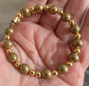 Alex & Ani 2 Farbtöne Gold Perlen Wickelarmband - Bild 1 von 3