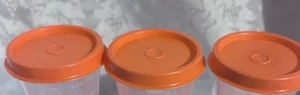 Tupperware Midget / Midget Minis Replacement Lids / Seals Orange Set of 3 New - Picture 1 of 1