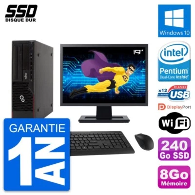 PC Fujitsu E910 Dt Pantalla 19" Intel G630 RAM 8Go SSD 240Go Windows 10 Wifi - Imagen 1 de 4