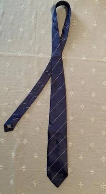 Trussardi Tie Stripe Theme 100% Silk Necktie Made in Italy Blue - Image 1 of 3