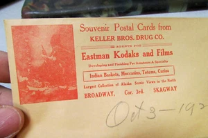 Sobre vintage Skagway Alaska de Keller Bros Drug co, Eastman Kodaks y películas - Imagen 1 de 3