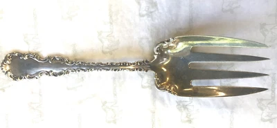 Tenedor para servir Whiting Louis XV patrón plata esterlina 9" sin mono circa 1891 Foto 1 de 4