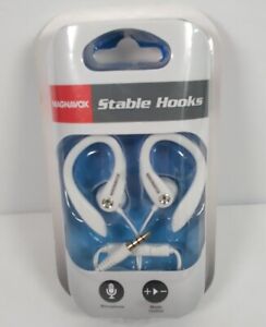 Magnavox Stable Hooks Earbuds Headphones w/ Microphone & Music Control White