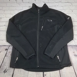 Mountain Hardwear Fleece Jacket Mens Sz Medium Full Zip Pockets Outdoor Black - Picture 1 of 14