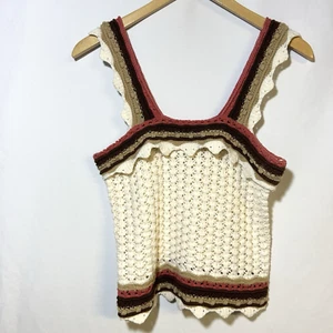 Versona Häkel Tank Top Rüschen Boho Festival Gr. Medium Strick - Bild 1 von 6