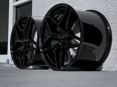 CARBON BLACK FLASH C7 ZR1 STYLE WHEELS  2015+ C7 Z06/GRAND SPORT 19X10/20X12" - Image 1 of 4