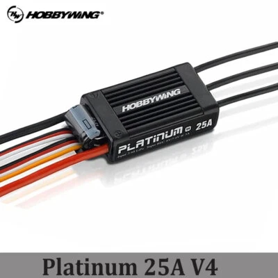 Hobbywing Platinum V4 25A 40A 60A 80A 120A Brushless ESC 3-6S w/BEC For RC Drone - Image 1 of 4