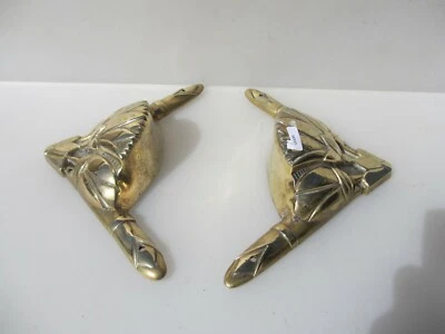 Vintage Brass Ormolu Hardware Corner? Mounts Antique Art Deco Nouveau Old Pair - Image 1 of 4