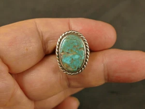 NAVAJO TÜRKISBARREN SILBER RING 6,2 GMS 30ER JAHRE TUCSON NACHLASS - Bild 1 von 8