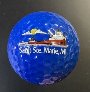 Logo Golf Ball Sault Ste. Marie Michigan Blue Ship - Picture 1 of 2