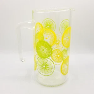 Vintage Pyrex Clear Glass Lemon Lime Lemonade Water Juice Slice Pitcher 7.5” - Picture 1 of 8