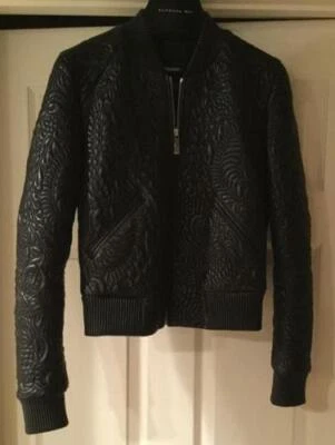 Barbara Bui Black Embroidered Leather Jacket Size 36 Runway Piece - Image 1 of 4