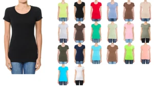 Crew Neck Short Sleeve Basic Top Shirts - Picture 1 of 21