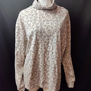 Vintage Cuello Tortuga 2X Hojas de Otoño Estampado por Todas Partes Manga Larga Festivo Vacaciones - Imagen 1 de 5