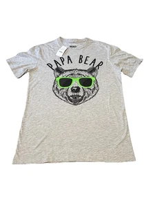 Mad Engine Men’s Papa Bear Graphic T-Shirt Size Small – Gray/Green Soft Casual - Picture 1 of 6
