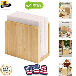 Stabiler Serviettenhalter aus Holz für Tisch - passend für 5,5x5,5 Servietten, Innen/Außen - Bild 1 von 11