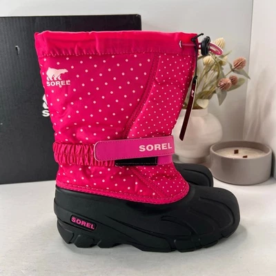 Botas Sorel Estampado Flurry Ajustables Lunares Fucsia Fizz NC3503-650 Niña 5 Foto 1 de 4