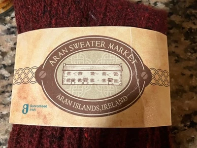 Aran Mills Irish Wool Socks - Women's 8-9 -Cranberry - NIP - Image 1 of 4