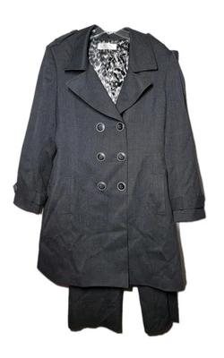 Tahari Arthur S. Levine Womens  Size 14 Dk. Gray 2 Piece Suit Long Blazer Pants  - Image 1 of 4