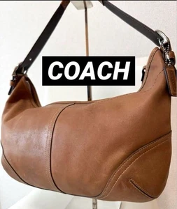 Coach One-Shoulder Signature Brown Leather Hobo Bag, Genuine Leather - Picture 1 of 8