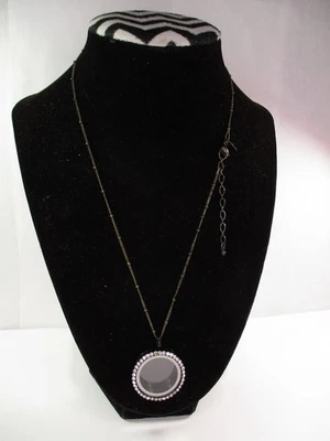 Origami Owl Black Chain And Floating Charm Locket Necklace - Image 1 of 4