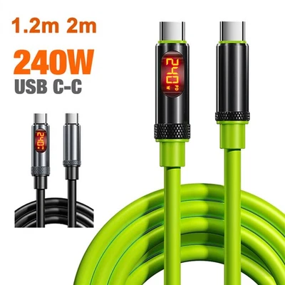 LED Type C USB C Fast Charge Charger Cable For iPhone 17 16 15 14 13 12 11 Cord - Image 1 of 4