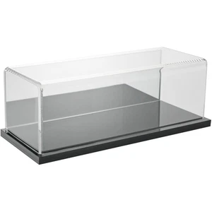 Plymor Clear Acrylic Display Case with Black Base (Mirror Back), 9" x 3.5" x 3" - Picture 1 of 2