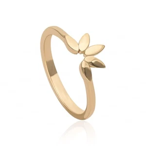 14K Solid Plain Gold Flower Band Ring | Fine Jewelry Sizes 3-8 US, Flower Design - Picture 1 of 7