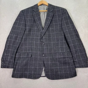 Blazer Abrigo Deportivo Kroon Para Hombres 44R Gris Púrpura Mezcla de Lana a Cuadros Dos Botones Reciente - Imagen 1 de 11