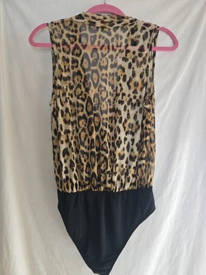 Body Love J Tostado Negro Leopardo Cuello en V Bajo - Elástico, Talla L Foto 1 de 4