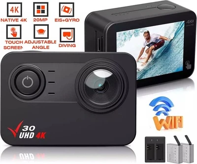 Campark 4K Action Camera 20MP WiFi Sports Touch Screen EIS Waterproof Camcorder - Image 1 of 4