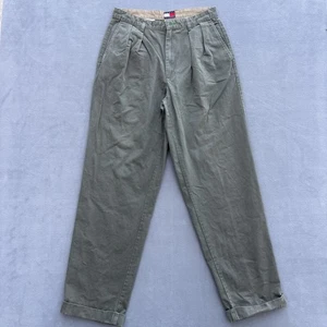 Tommy Hilfiger Pantalones Para Hombre 31x32 Verde Oliva Plisado Chino Pantalones De Colección Dinero Antiguo - Imagen 1 de 17