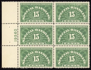 US Scott QE2a Mint NH OG 3x2 Plate Block 15c Special Delivery Lot D086 bhmstamps - Picture 1 of 2