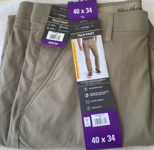 Weatherproof Men’s Tech Pants Tan Size 40 x 34 NEW - Picture 1 of 4