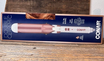 Conair 1" Double Ceramic Curling Iron White/Rose Gold 🎁 Gift Ready - Image 1 of 2