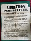Adoration Perpetuelle broadsheet Strasbourg Cathedral July 18 Le Roux distressed