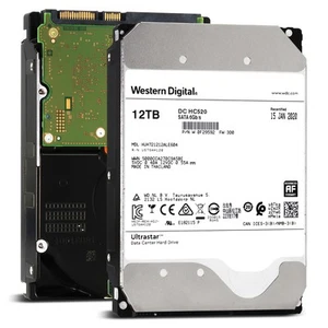 WD Ultrastar DC HC520 12TB 7.2K RPM SATA 6Gb/s 3.5" HDD HUH721212ALE604 0F29592 - Picture 1 of 6