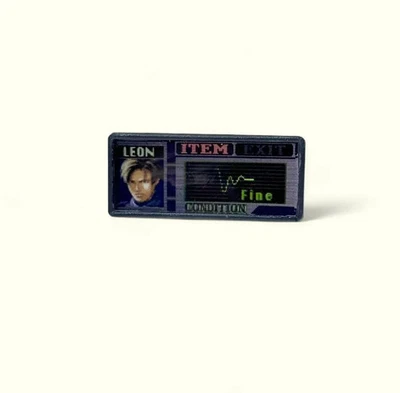 Leon Resident Evil Health Bar Pin Handmade Resin Gamer Lapel Fine Status Display - Image 1 of 4