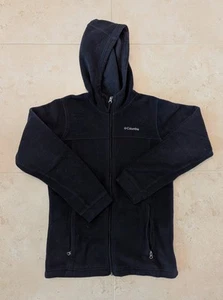 Columbia Black Full Zip Long Sleeve Fleece Polyester Hoodie Size Large - Picture 1 of 7