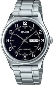 CASIO MTP-V006D-1B2UDF OROLOGIO UOMO ACCIAIO DATA NERO DAY DATE 38mm SOTTOCOSTO - Foto 1 di 3