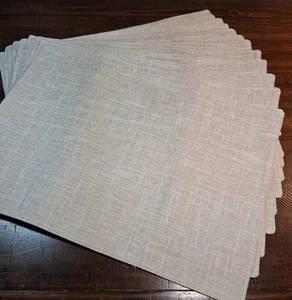 Neu Set 12 beige Leinen Tischsets wendbar waschbar passt jedem Stil / Bauernhaus  - Bild 1 von 8