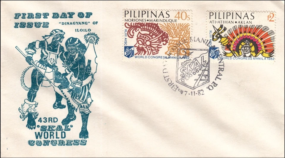 Ati-Atihan And Moriones Tourism Skal World Congress Manila Philippines FDC 1982 - Image 1 of 1