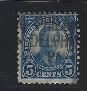 Precancels - PA - Philadelphia - 637-L23 HS - 5¢ 1926 Roosevelt - $20 type - Picture 1 of 2