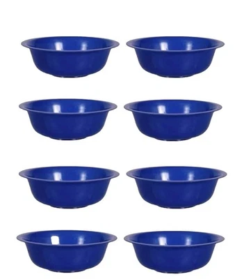 8-X PACK Sturdy blue  Plastic Cereal Bowls 6.5" Wide BPA FREE Movie Night Soup - Image 1 of 3