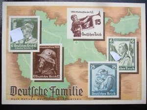Postkarte Olympia Postwertzeichen Ausstellung Dresden 1936 Deutsche Familie 3 Pf - Bild 1 von 2